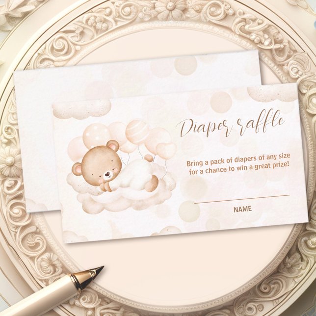 We Can Bearly Wait Baby Shower Diaper Raffle Enclosure Card (We Can Bearly Wait Baby Shower Diaper Raffle Enclosure Card)