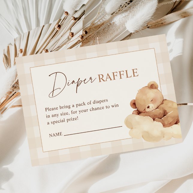 We Can Bearly Wait Baby Shower Diaper Raffle Enclosure Card (Creator Uploaded)