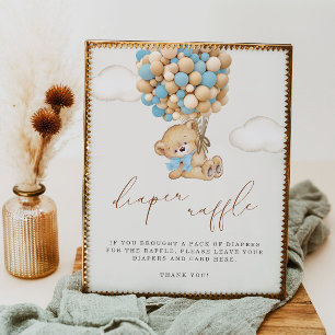 We Can Bearly Wait Baby Shower Diaper Raffle Poster