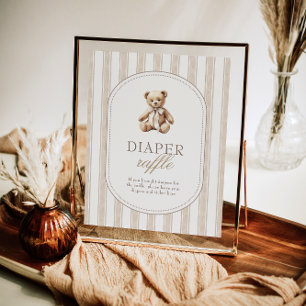 We Can Bearly Wait Baby Shower Diaper Raffle Sign