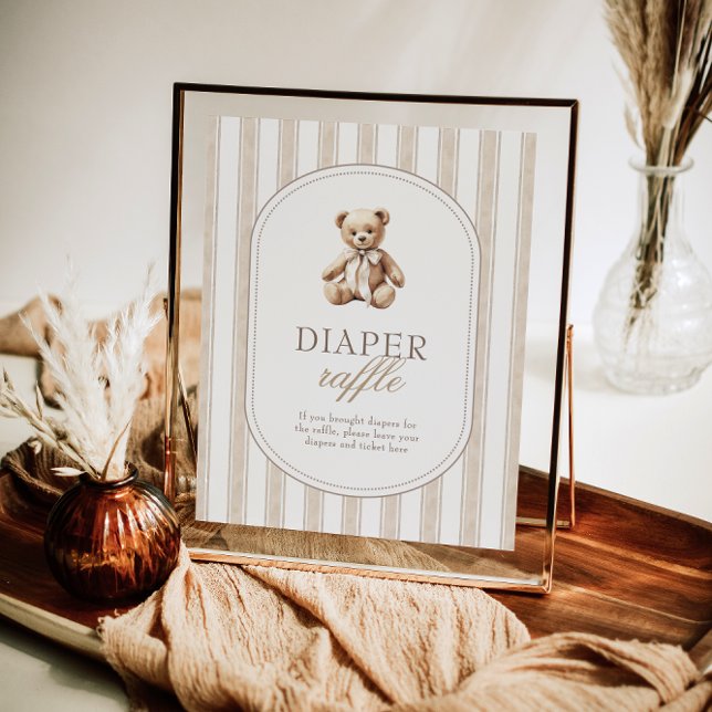 We Can Bearly Wait Baby Shower Diaper Raffle Sign (Creator Uploaded)