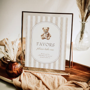 We Can Bearly Wait Baby Shower Favors Sign