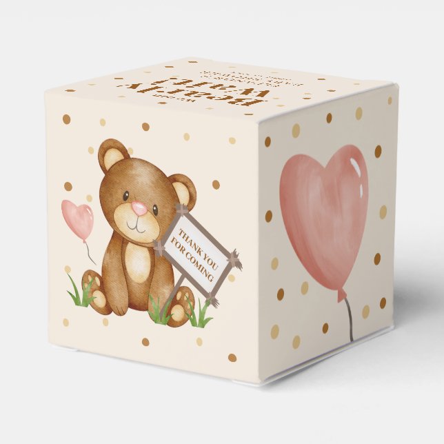 We Can Bearly Wait Baby Shower Favour Box (Back Side)