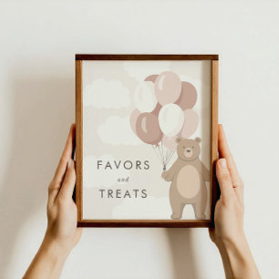 We Can Bearly Wait Baby Shower Favours and Treat Poster