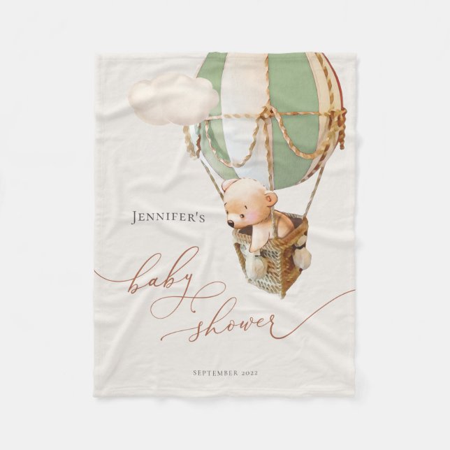 We Can Bearly Wait! Baby Shower Fleece Blanket (Front)