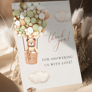 We Can Bearly Wait! Baby Shower Green Gold Thank You Card