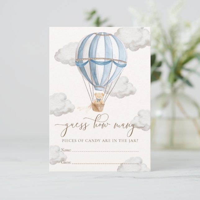 We Can Bearly Wait Baby Shower Guess How Many Card (Standing Front)