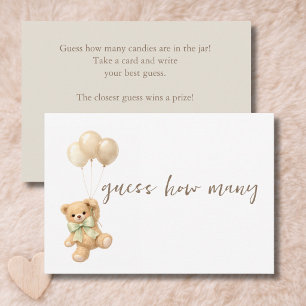 We Can Bearly Wait Baby Shower Guess How Many Card