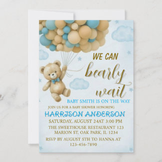 We Can Bearly Wait Baby Shower Invitation
