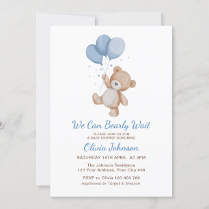 We Can Bearly Wait Baby Shower Invitation