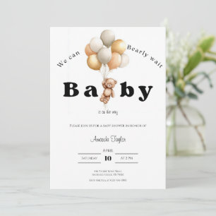 We Can Bearly Wait Baby Shower Invitation