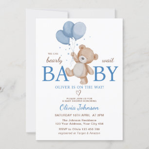 We Can Bearly Wait Baby Shower Invitation