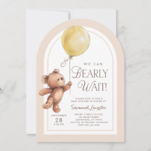 We Can Bearly Wait Baby Shower Invitation