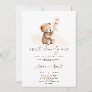 We can bearly wait Baby Shower Invitation