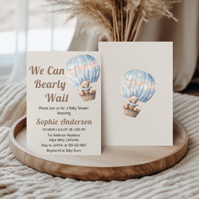 We Can Bearly Wait Baby Shower Invitation (Creator Uploaded)