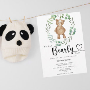 We can bearly wait baby shower invitation