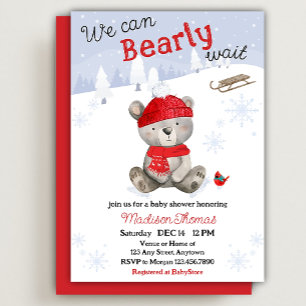 We Can BEARLY Wait Baby Shower Invitation