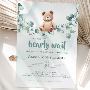 We Can Bearly Wait! Baby Shower Invitation