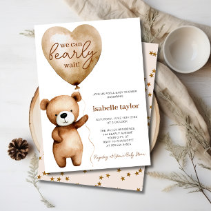 We Can Bearly Wait Baby Shower Invitation
