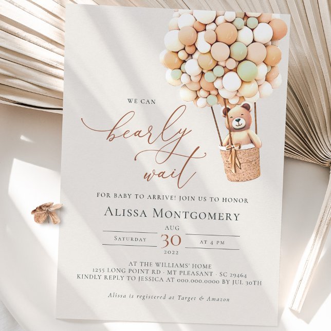 We Can Bearly Wait! Baby Shower Invitation (Creator Uploaded)