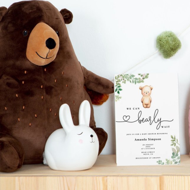 We can bearly wait baby shower invitation (Creator Uploaded)