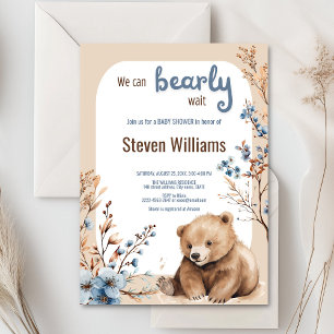 We can bearly wait baby shower invitation 
