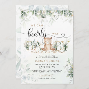 We Can Bearly Wait Baby Shower Invitation