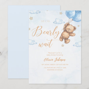 We Can Bearly Wait Baby Shower Invitation