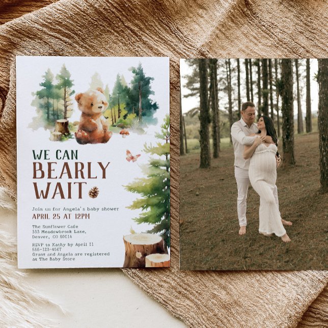 We Can Bearly Wait Baby Shower Invitation Photo (Creator Uploaded)