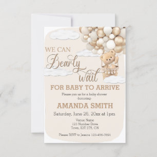 We Can Bearly Wait Baby Shower Invitation Teddy