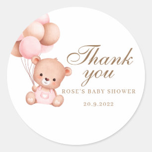 We Can Bearly Wait Baby Shower Invite Classic Round Sticker