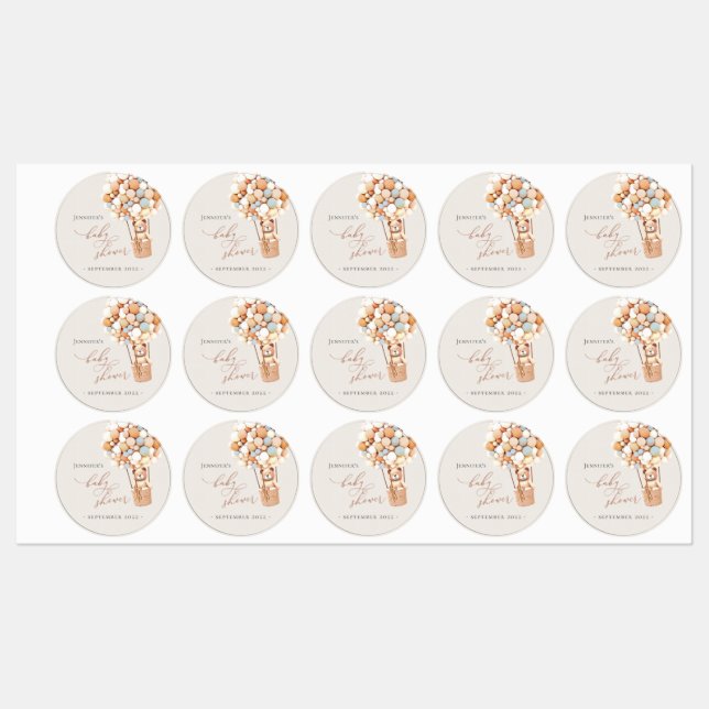 We Can Bearly Wait! Baby Shower Labels (Sheet)