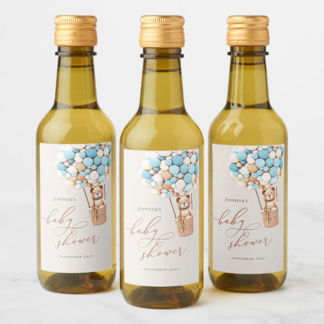 We Can Bearly Wait! Baby Shower Mini Wine Label (Bottles)