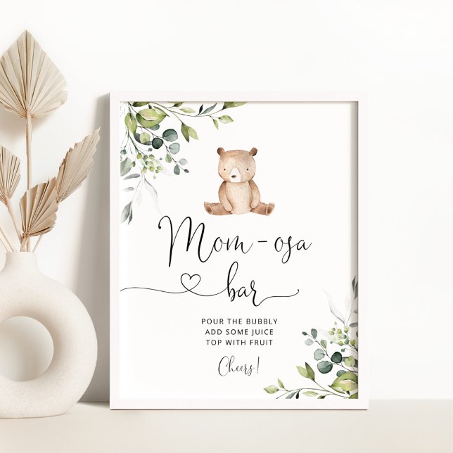 We can bearly wait baby shower Mom-osa bar sign (Creator Uploaded)