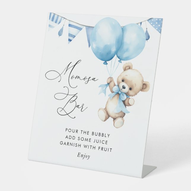 We can bearly wait baby shower momosa bar sign (Front)