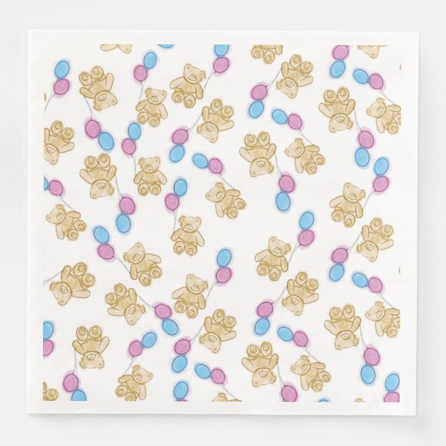 We can bearly wait baby shower napkin (Front)