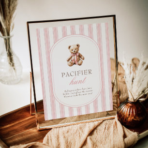 We Can Bearly Wait Baby Shower Pacifier Hunt Sign