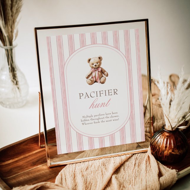 We Can Bearly Wait Baby Shower Pacifier Hunt Sign (Creator Uploaded)