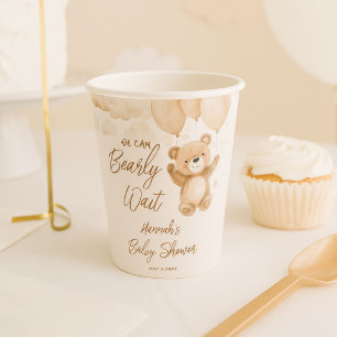 We Can Bearly Wait Baby Shower Paper Cups