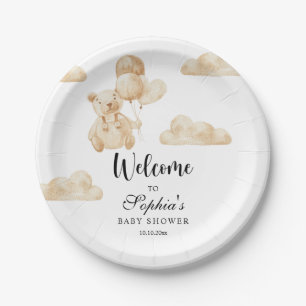 We can bearly wait baby shower paper plate