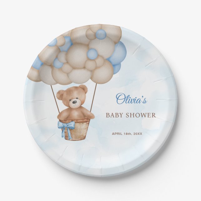 We Can Bearly Wait Baby Shower Paper Plate (Front)