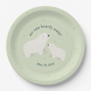 We can bearly wait baby shower Paper Plate