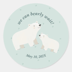 We can bearly wait baby shower Paper Plate Classic Round Sticker