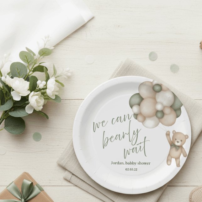 We Can Bearly Wait Baby Shower Plates (Creator Uploaded)