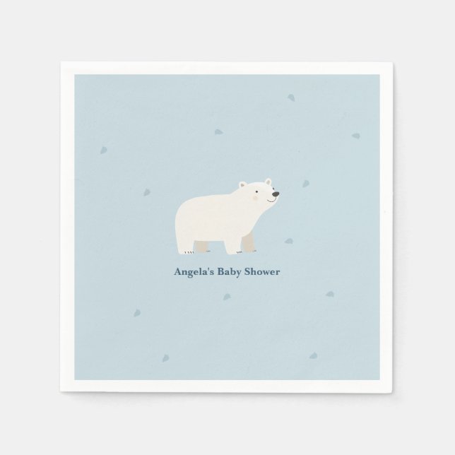 We Can Bearly Wait Baby Shower | Polar Bear Napkin (Front)