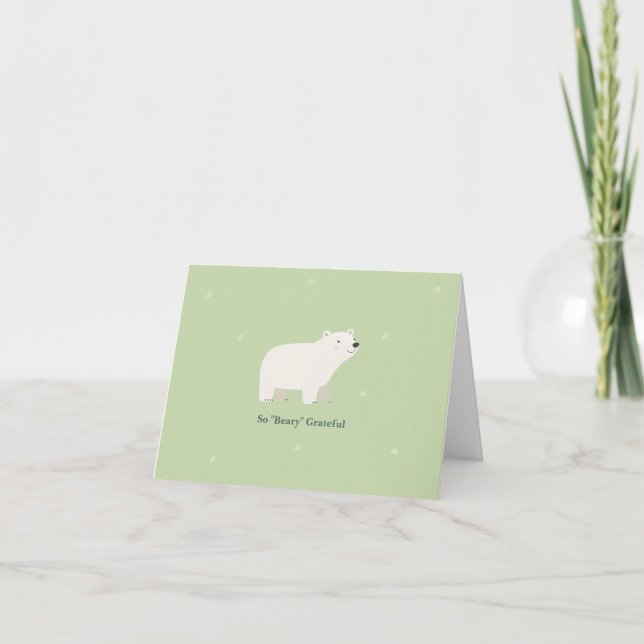 We Can Bearly Wait Baby Shower | Polar Bear Thank You Card (Front)
