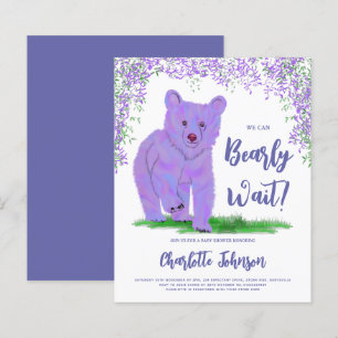 We Can Bearly Wait Baby Shower Purple Bear