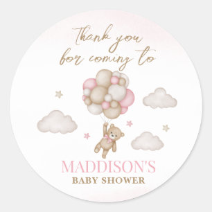 We Can Bearly Wait Baby Shower Round Sticker