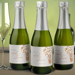 We Can Bearly Wait! Baby Shower Sparkling Wine Label