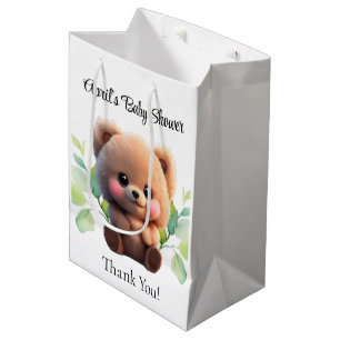 We can Bearly Wait Baby Shower sweet teddy bear  Medium Gift Bag